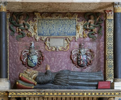 Sir John d 1589 and Joan d 1603 Young tomb monument, Bristol cathedral church, Bristol, England, UK