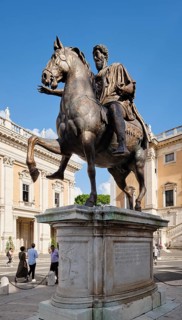 Equestrian statue of Marcus Aurelius in Piazza del Campidoglio on Capitoline Hill, Capitol Square,