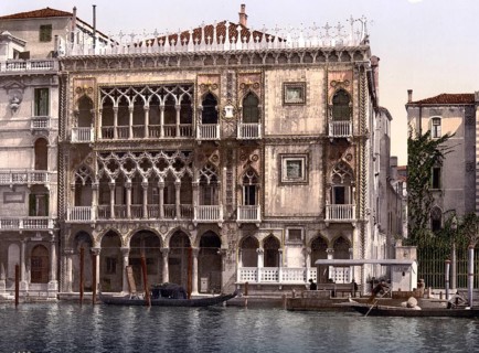 Das Goldene Haus, Venedig, Italien, Historic, digitally restored reproduction from a 19th century