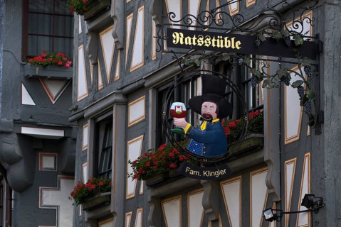 Nasenschild Ratsstübel, inn, restaurant, half-timbered house, Old Town, Besigheim an der Enz,