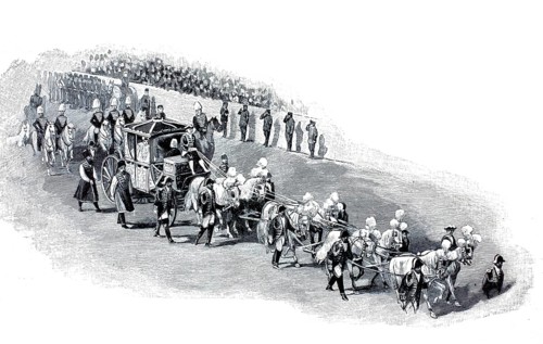 Empress Alexandra of Russia enters the Kremlin. The solemn state and procession on the occasion of