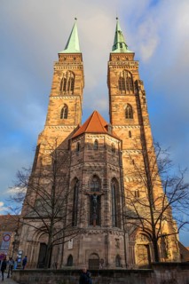 St Sebald's Church in the evening sun, Nuremberg, Middle Franconia, Bavaria, Germany