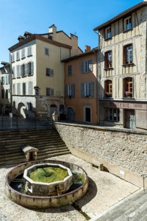 Villefranche de Rouergue. City of Art and History. Fountain du Griffoull, Aveyron. Occitanie.