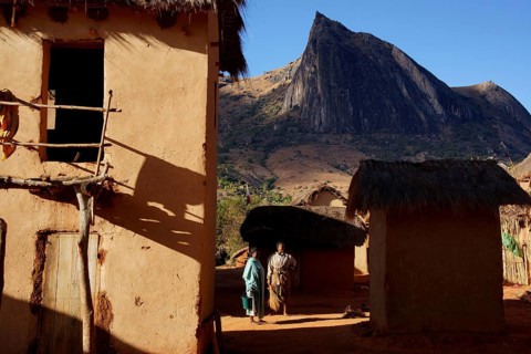 Africa, Madagascar, landscape near Tsaranoro, Bethsileo village, Tsaranoro, Madagascar
