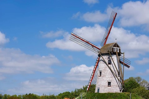 Schellemolen windmill, Damme, West Flanders, Flanders, Belgium