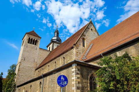 The Reglerkirche, also known as St Augustine's Church, in the historic old town of Erfurt,