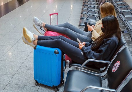 Düsseldorf, North Rhine-Westphalia, Germany - Düsseldorf Airport, start of the holidays in North