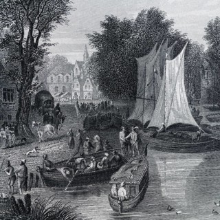 Detail from the artwork The Market Town on the Banks of Jan Brueghel, called Sammtbrueghel, Jan
