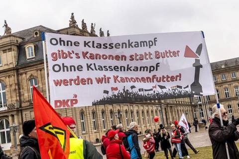 Day of action organised by IG Metall in Stuttgart. Metalworkers rally to fight for the future of