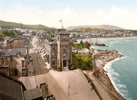 East Bay, Dunoon, Scotland, Historic, digitally restored reproduction from a 19th century original,