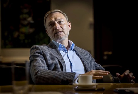 Christian Lindner (FDP), Federal Minister of Finance, recorded during an interview in his office at