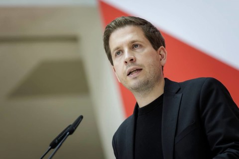 Kevin Kuehnert, SPD Secretary-General, at a press conference following the SPD Executive Committee