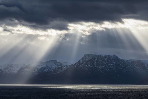 View from Söröya to the mainland, Finnmark, Norway, October 2018