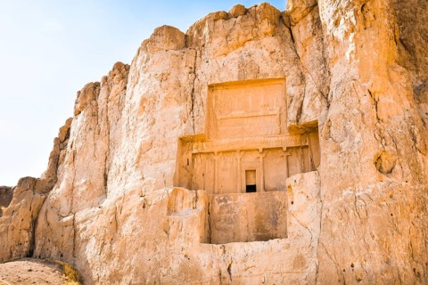 Tombs of Artaxerxes I and Darius the Great, kings of the Achaemenid empire, located in the Naqsh-e