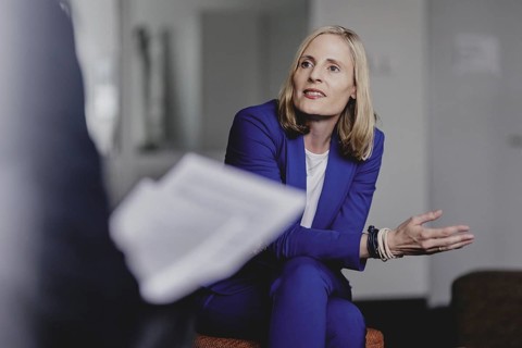 Marie-Christine Ostermann, President of the Association of Family Entrepreneurs, recorded during an