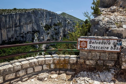 Belvedere de Trescaire bas, with a view of the Verdon Gorge, Grand Canyon du Verdon, Département