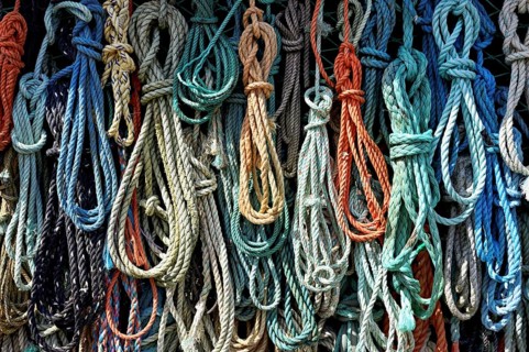 Ropes fished out of the sea by beachcombers, Maritime and Beachcomber Museum Flora, the world's