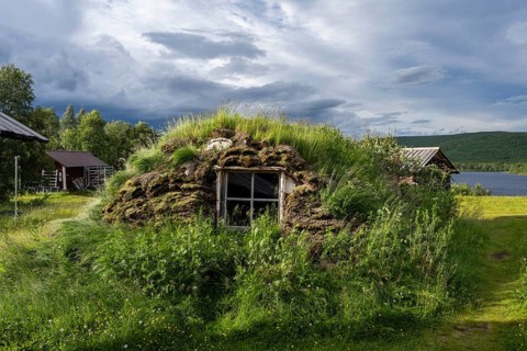 Earth house, Sami hut, Lapland, Finland