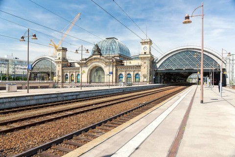 Main railway station, upper tracks on the east side, Dresden, Saxony, Germany