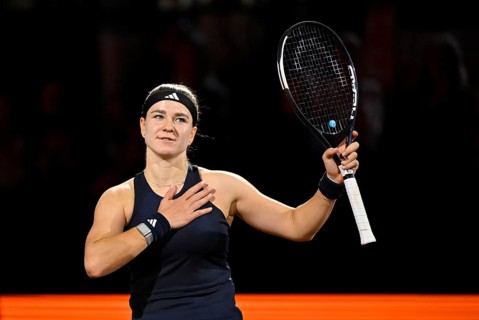 Cheers Joy Emotion Karolina Muchova (CZE) Gesture Gesture Women Women's Porsche Tennis Grand Prix