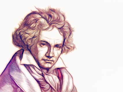 Ludwig van Beethoven, 1770 -1827, German composer, digitally altered