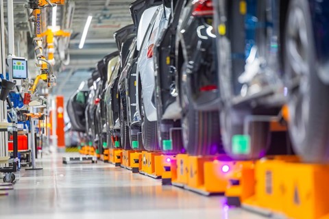 Electric car production in the assembly halls of VW in Zwickau, Zwickau, Saxony, Germany