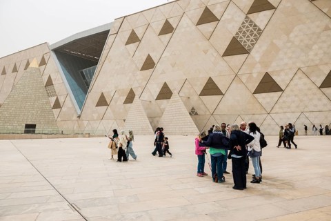 Façade, Grand Egyptian Museum, GEM, Giza, Cairo, Egypt