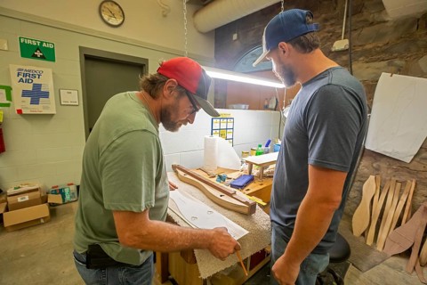 Hindman, Kentucky - Workers make high-quality guitars, dulcimers, mandolins, and ukeleles at the