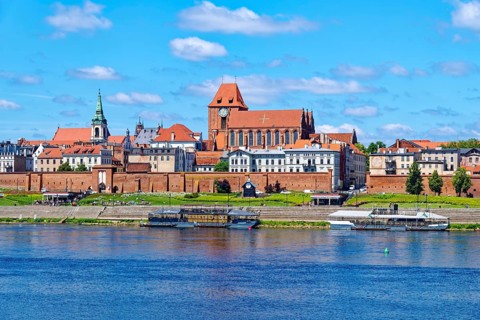 The old town of Torun on the banks of the Vistula. The historic old town is a UNESCO World Heritage