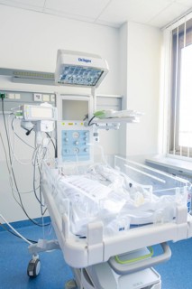 An incubator room in the hospital with modern medical equipment, delivery room of the new gyn and