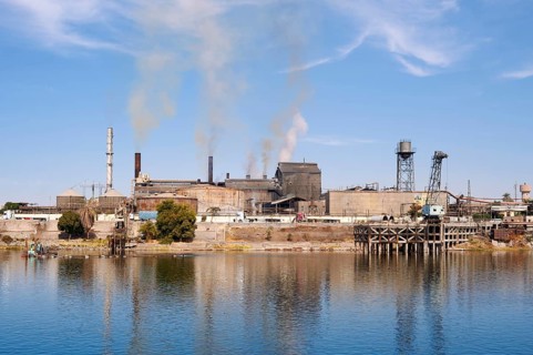 Factory on the banks of the Nile near Luxor, Egypt