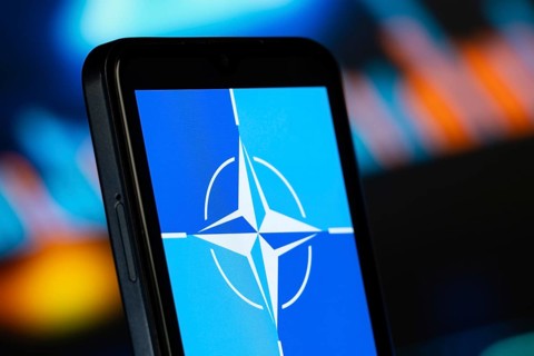 Dhaka, Bangladesh- 10 June 2026: NATO logo is seen on a smartphone