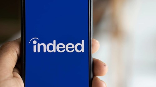 Dhaka, Bangladesh- 08 Nov 2024: Indeed logo is displayed on smartphone