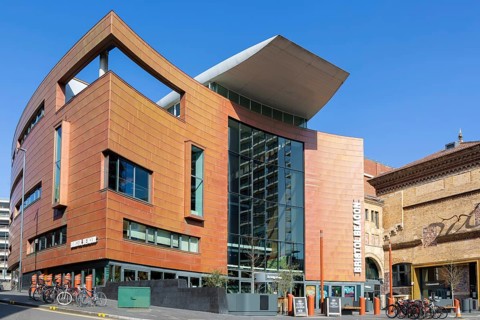 Modern architecture of Bristol Beacon venue building, formerly Colston Hall, Bristol, England, UK