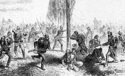 Expulsion of the French from the trenches at Colombey, France, Battle of Colombey-Nouilly in the