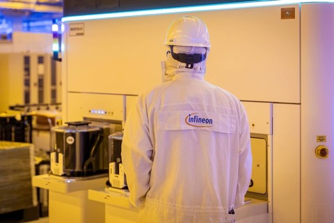 Clean room of Infineon Technologies AG's new Smart Power Fab in Dresden on June 10. The Smart Power
