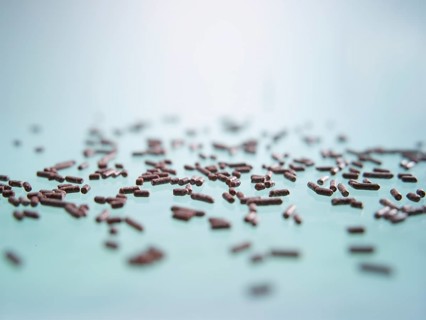 Chocolate sprinkles for decorating ice cream, cakes and muffins, studio shot