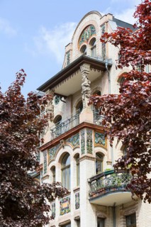 Majolica houses by architect Reinhold Siebert, richly decorated town houses in early Art Nouveau,