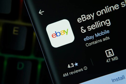 Dhaka, Bangladesh- 27 July 2025: eBay app from Google Playstore is displayed on a smartphone screen