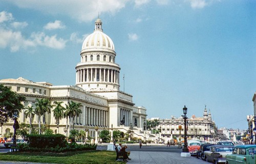 Government building of the national capital, El Capitolio, Havana, Cuba, late 1950s or early 1960s