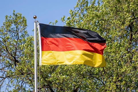 German flag, national flag, Meseberg, Brandenburg, Germany