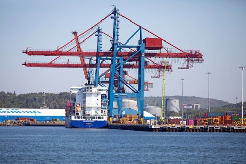 Container crane in the harbour of Gothenburg, Västra Götalands län, Sweden