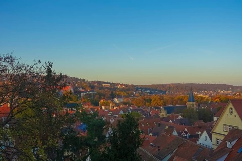 View, historic old town, university town, houses, roofs, Tübingen, Baden-Württemberg, Germany