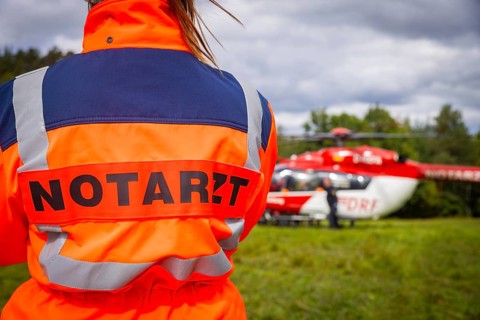 Winch rescue training of the rescue helicopter, Christoph 62, on the occasion of the 50th