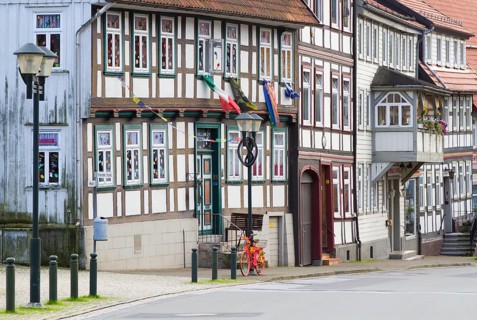 Old half-timbered houses in Bad Grund, the oldest of the seven Upper Harz mountain towns, Harz,