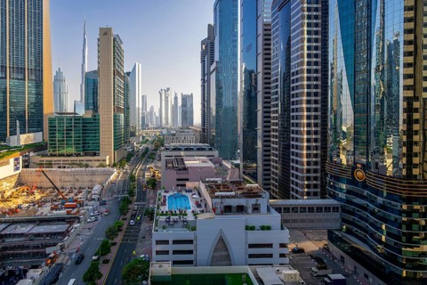 Burj Khalifa and business district, Dubai, United Arab Emirates, UAE