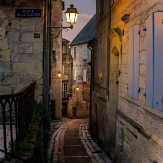Evening in an old town alley in Pèrigueux, Dordogne, France