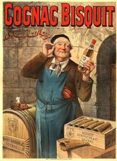 Advertising poster, beverage advertisement, poster for cognac Bisquit Dubouché & Co, picture