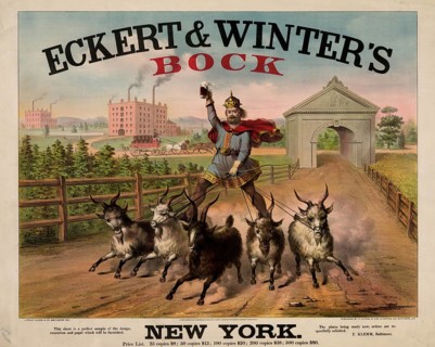 Advertising poster, beverage advertisement, advertising poster for Eckert & Winter's buck from New