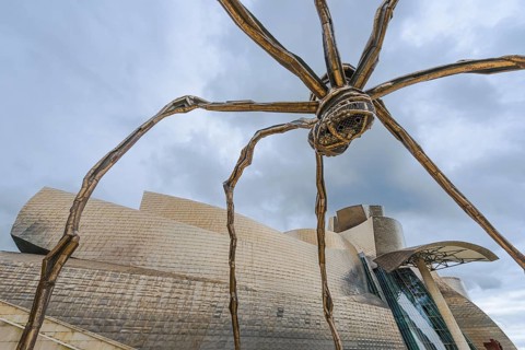 The Guggenheim Museum and the Maman Spider Sculpture in Bilbao, Spain